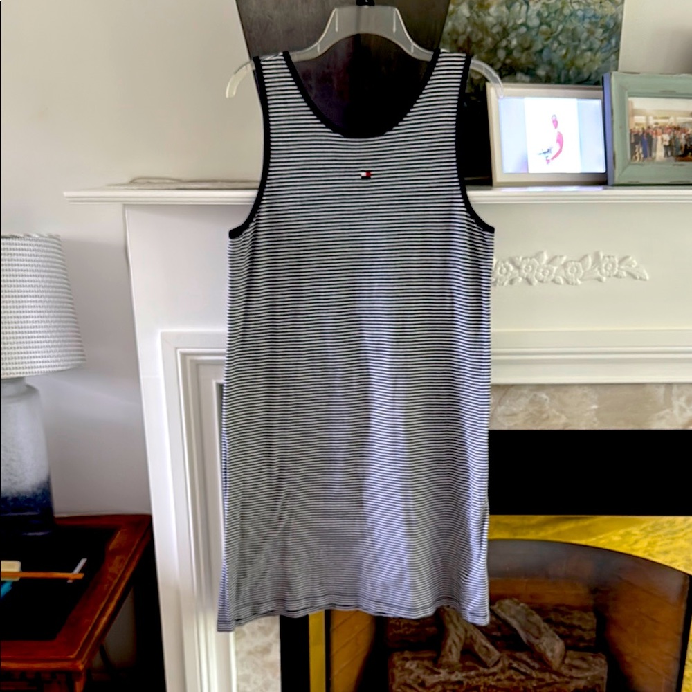 Tommy Hilfiger Navy and White Striped Dress